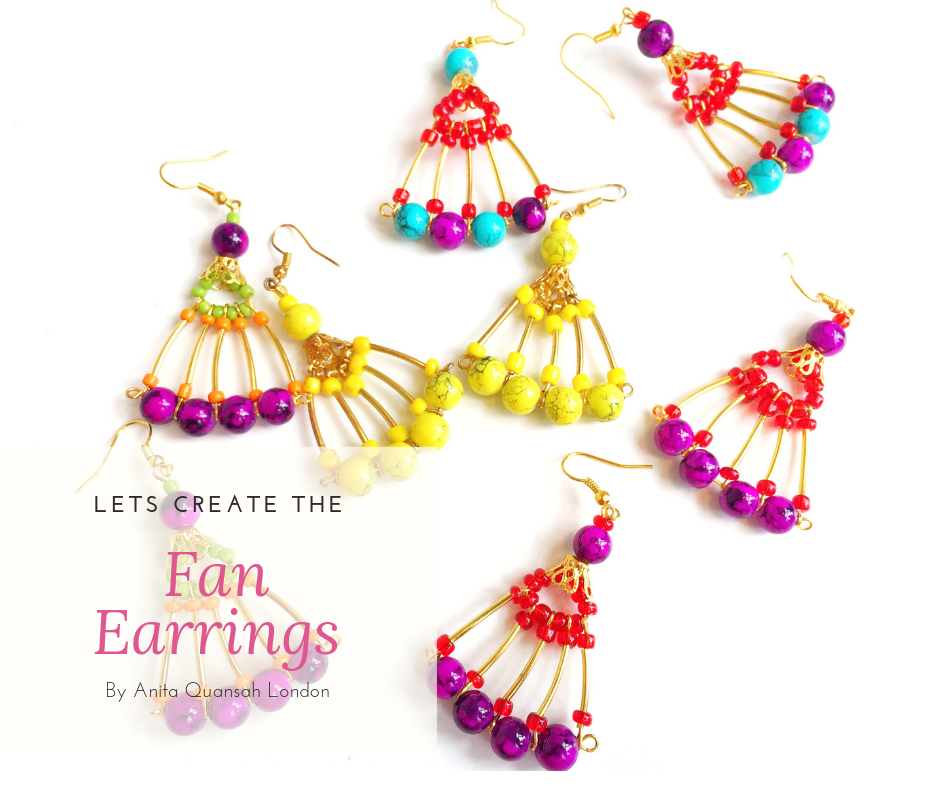 Multi-beaded Fan Earrings - DIY Project For Girls