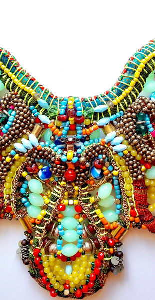 Amya Beaded Multi-Stone Statement Necklace