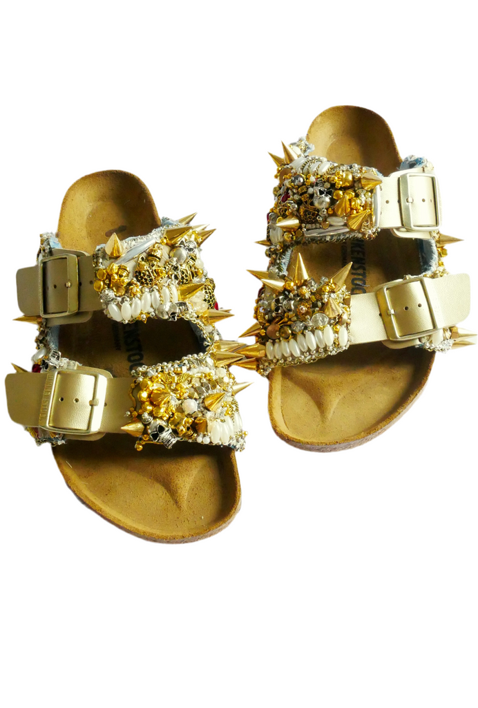 Punk Stud Beaded and Crystal-Embellished Custom Made Arizona Birkenstock Unisex Sandals