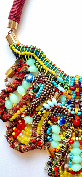Amya Beaded Multi-Stone Statement Necklace