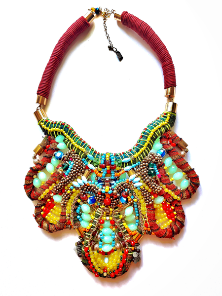 Amya Beaded Multi-Stone Statement Necklace