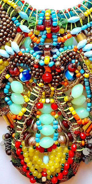 Amya Beaded Multi-Stone Statement Necklace