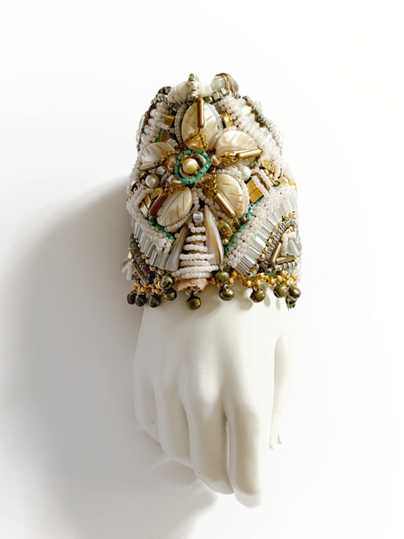 Erinma Multi-Beaded Mother of Pearl and Shell Embellished Cuff Bracelet