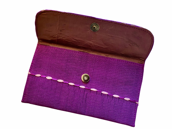 Olaedo Small Purple geometric patterned Aso-Oke Clutch BagTravel Wallet