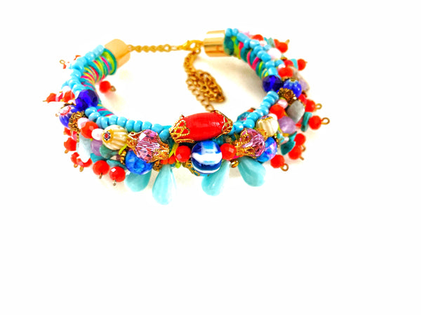 Greer Embellished Multi-Beaded Bracelet