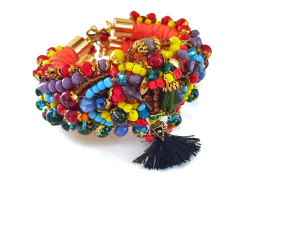 Lawan Embellished Beaded Multi-Stone Bracelet Anita Quansah London
