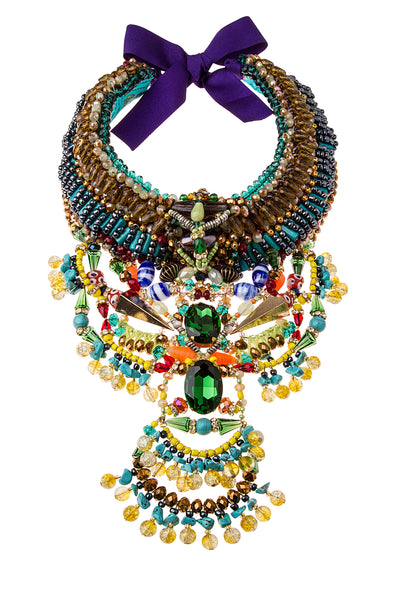 Raya Swarovski Crystal and Gemstone Beaded Necklace