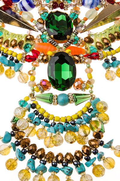 Raya Swarovski Crystal and Gemstone Beaded Necklace