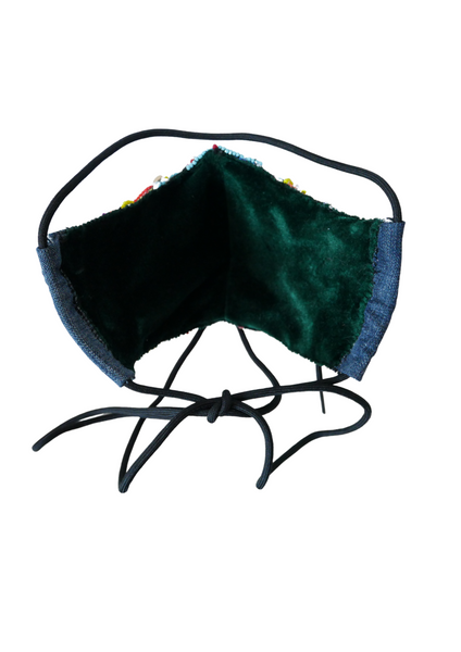 AMADIN MULTI-BEADED EMBELLISHED FACE MASK WITH COWRIE SHELLS