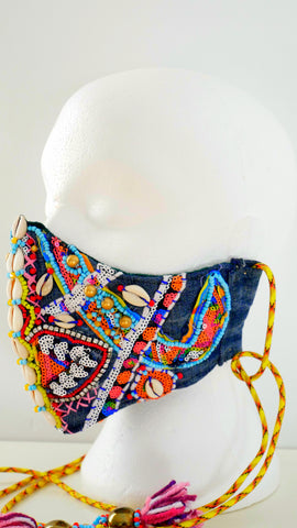 Anwuli Embellished African Inspired Beaded Art Face Mask