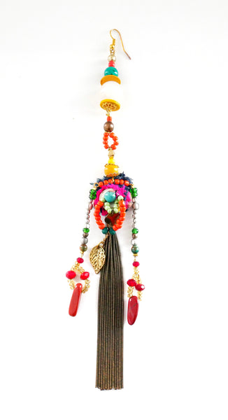 Anouk Multi-Embellished Tassel Earrings