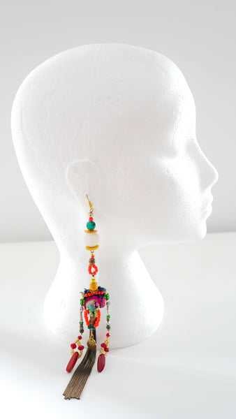 Anouk Multi-Embellished Tassel Earrings