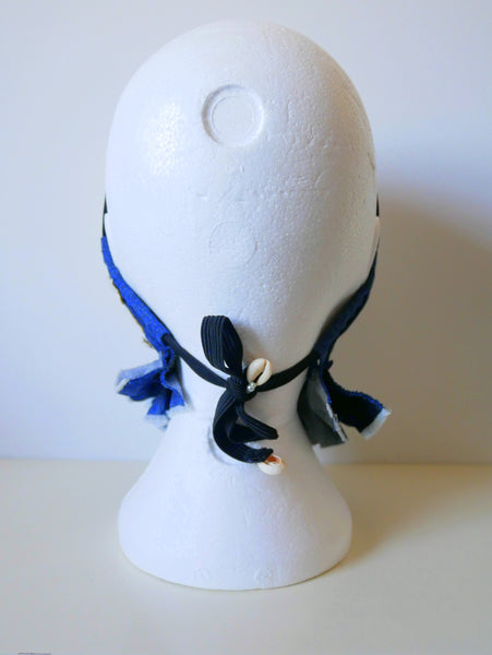 Appliqued Ruffled, Lace and Denim Washable  Face Mask