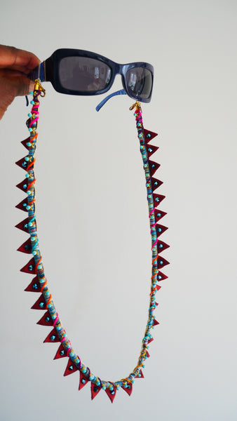 Aviva Turquoise and Swarovski Embellished Eye Wear and Face Mask Cord