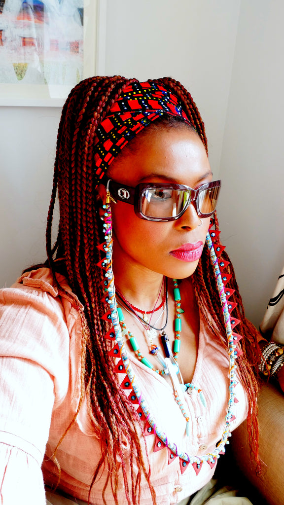 Aviva Turquoise and Swarovski Embellished Eye Wear and Face Mask Cord