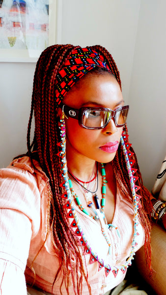 Aviva Turquoise and Swarovski Embellished Eye Wear and Face Mask Cord