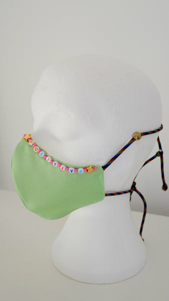 Beaded Washable, Reusable, Affirmation Face Mask