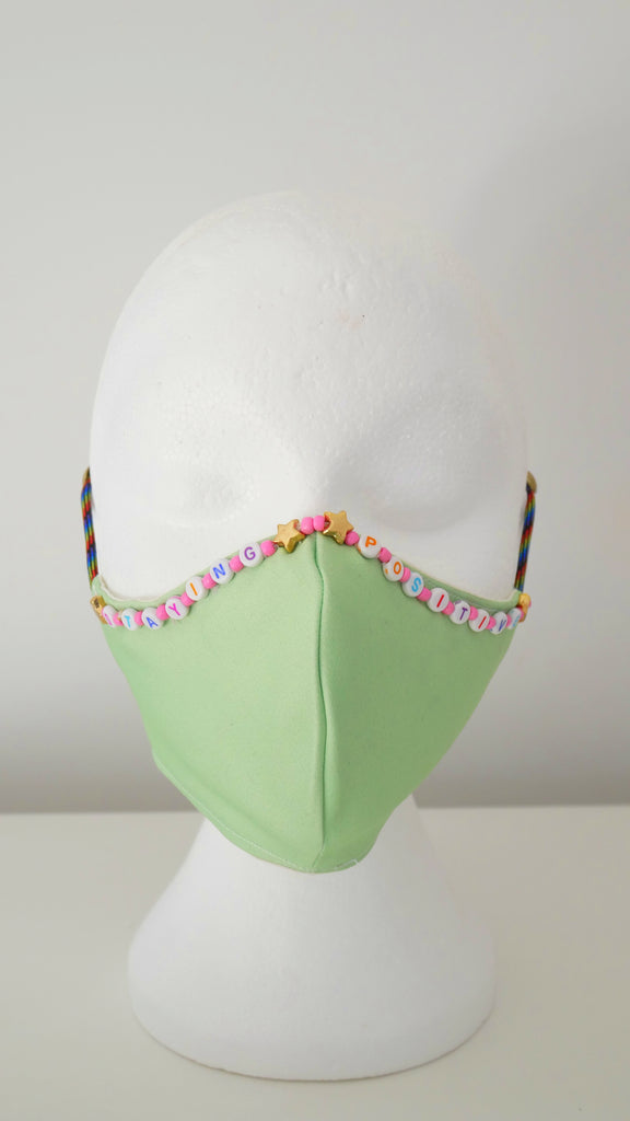 Beaded Washable, Reusable, Affirmation Face Mask