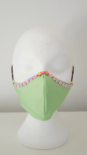 Beaded Washable, Reusable, Affirmation Face Mask