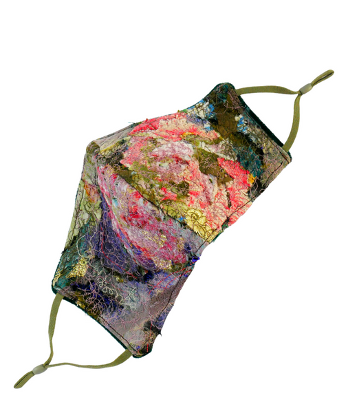 BED OF ROSES  REUSABLE WASHABLE APPLIQUE AND EMBROIDERED FACE MASK