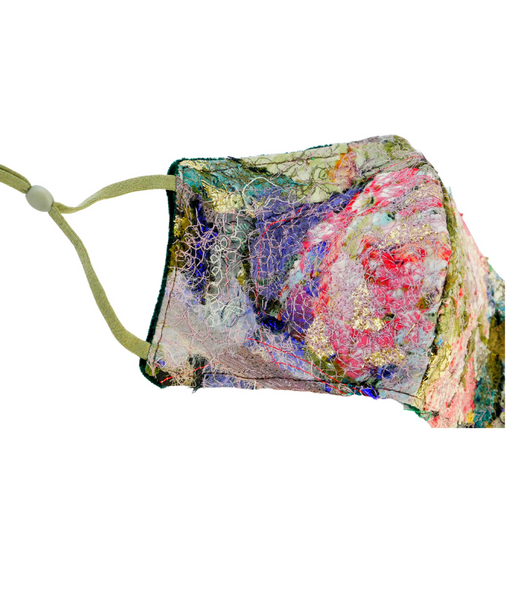 BED OF ROSES  REUSABLE WASHABLE APPLIQUE AND EMBROIDERED FACE MASK