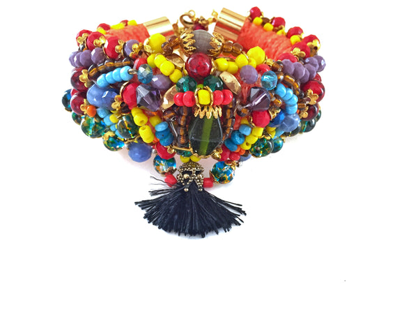 Lawan Embellished Beaded Multi-Stone Bracelet Anita Quansah London