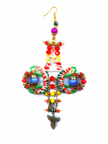 Ijele Beaded Statement Drop Earrings