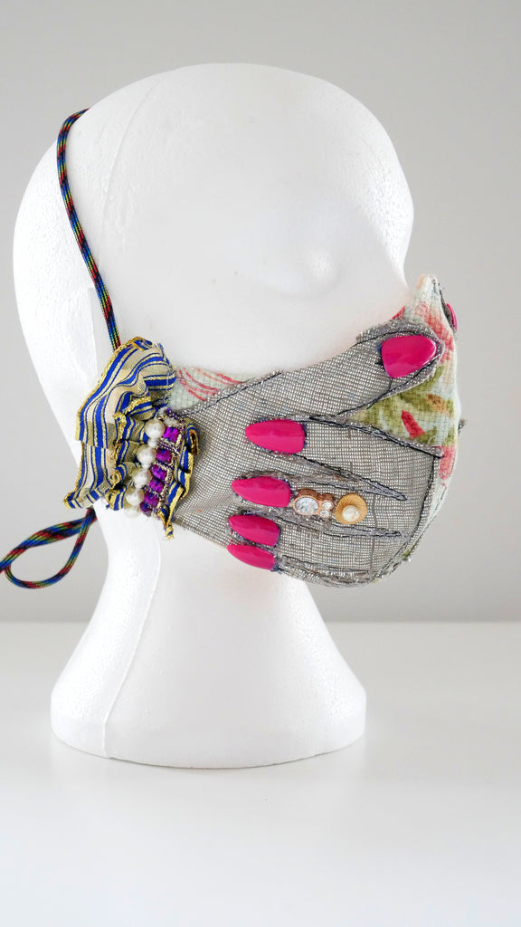 Embellished Applique Thumbs Up With Bling Face Mask Anita Quansah London