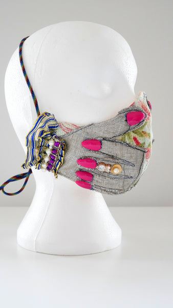 Embellished Applique Thumbs Up With Bling Face Mask Anita Quansah London