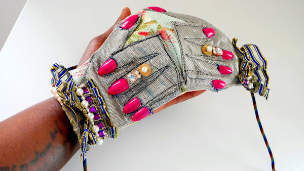 Embellished Applique Thumbs Up With Bling Face Mask Anita Quansah London