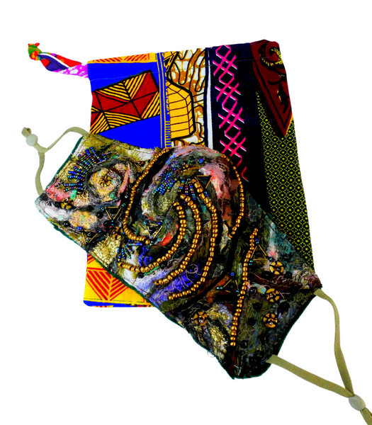 Find Your Fire Beaded-Embellished Reusable Washable Applique And Embroidered Face Mask