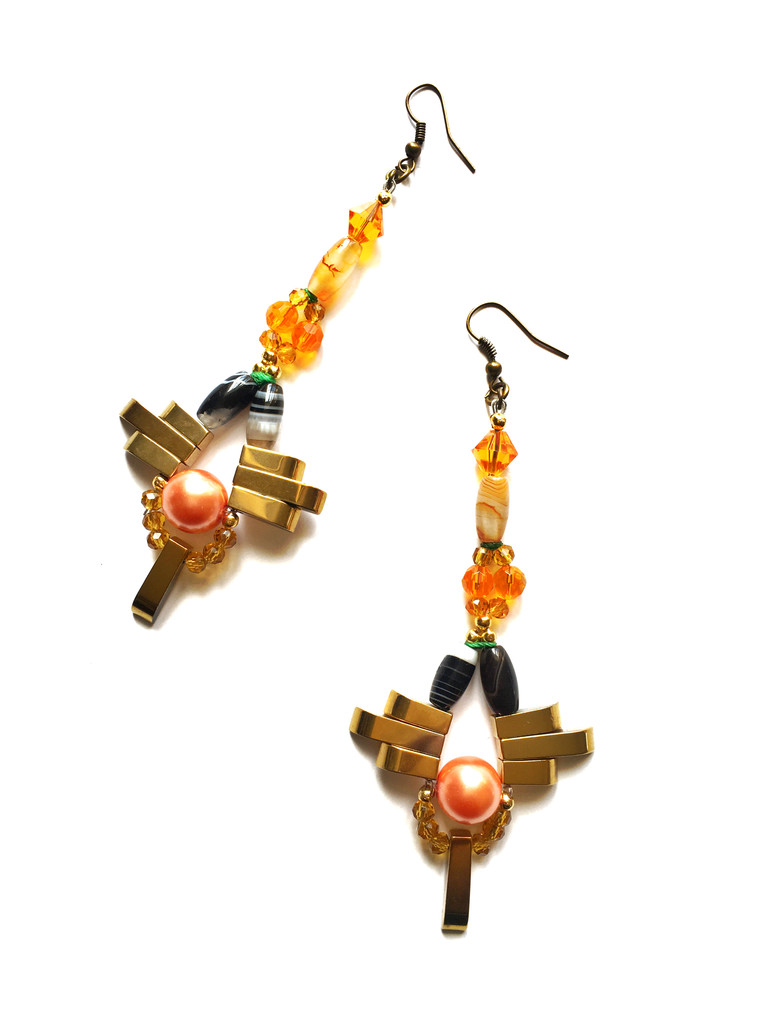 The Graduated Hematite and Agate Drop Earrings Kit