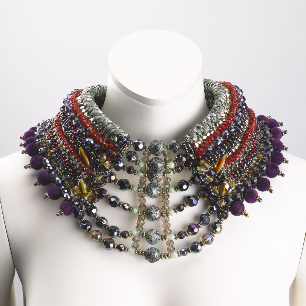 Harlyn Embellished Beaded High Collar Statement Necklace