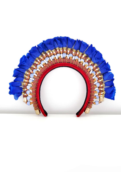 Hester Beaded Embellished Flower Velvet Headband