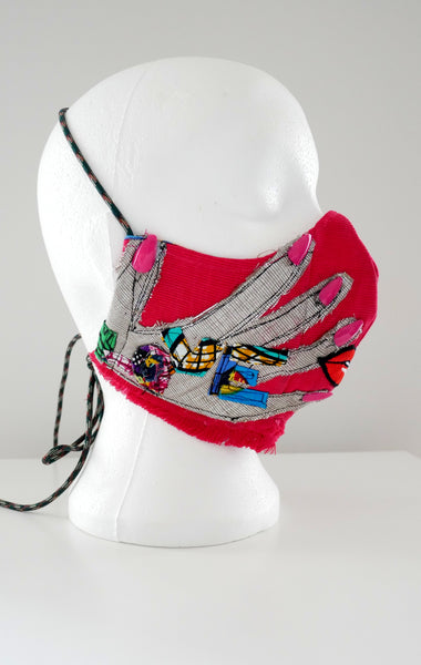 Embellished Woven Aso-Oke Holding Onto Africa With Love Lip Face Mask