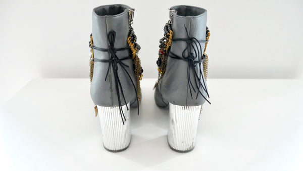Mwila Multi-Beaded Textured And Charm Chain Tassel Ankle Bracelets Anita Quansah London