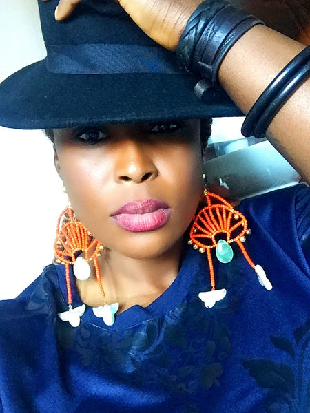 Tilbury Beaded Drop Earrings By Anita Quansah London