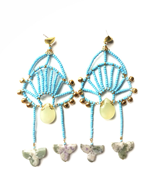 Tilbury Beaded Drop Earrings By Anita Quansah London