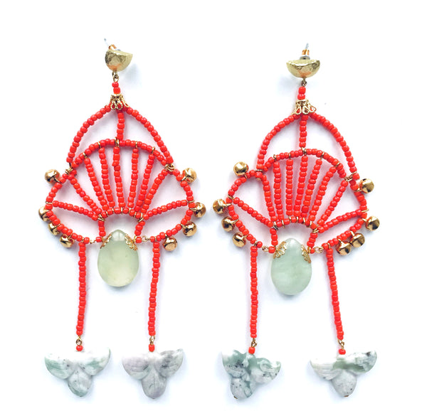 Tilbury Beaded Drop Earrings By Anita Quansah London