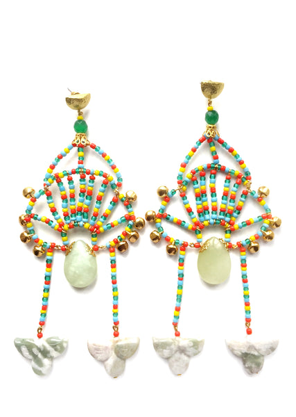 Tilbury Beaded Drop Earrings By Anita Quansah London