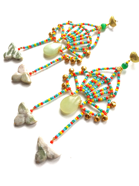 Tilbury Beaded Drop Earrings By Anita Quansah London