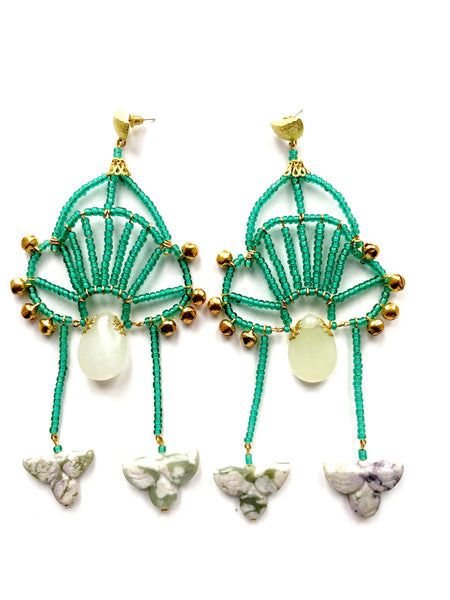 Tilbury Beaded Drop Earrings By Anita Quansah London