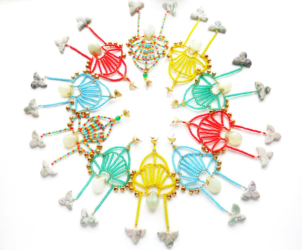 Tilbury Beaded Drop Earrings By Anita Quansah London