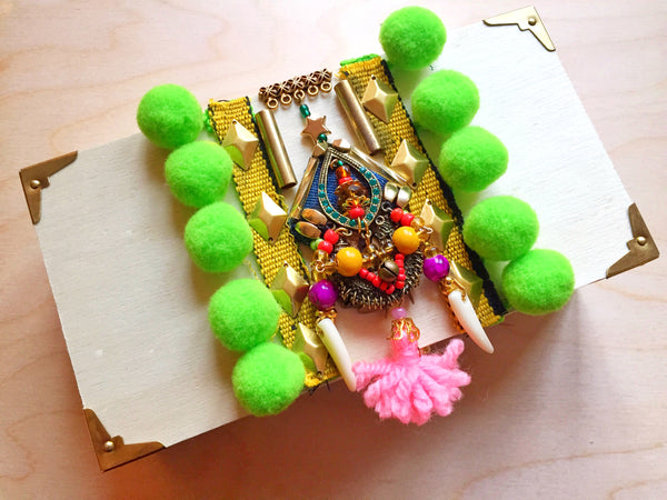 Llia Multi-Beaded and Chain Tassel Eye Earrings