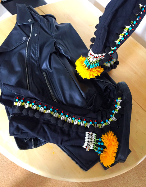 Rahele Beaded Shell Tassel And Pom-Pom Trimmed Canvas Knee Boots