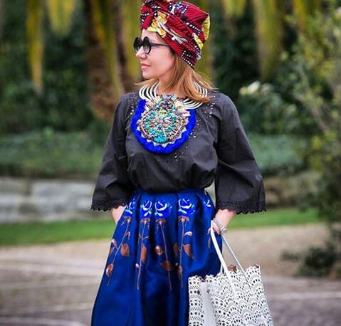 Llia Multi Beaded Silk Rose Petal Bib Statement Necklace