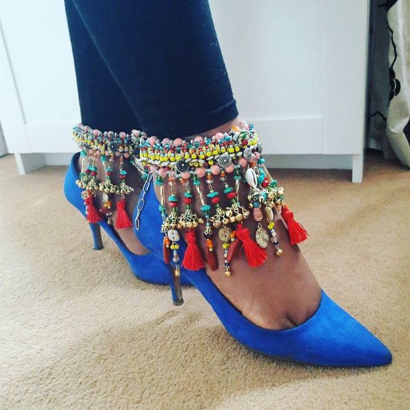 Inaya Multi-Beaded Embellished Charm And Tassel Anklets Anita Quansah London