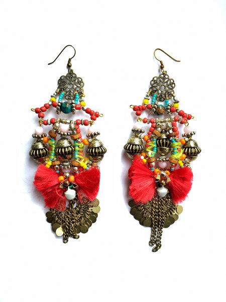Isidora Beaded Statement Earrings Anita Quansah London