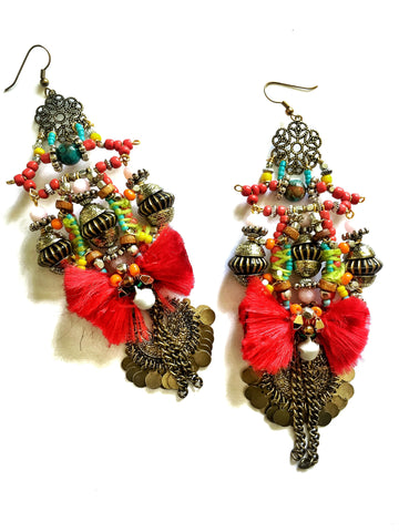 Isidora Beaded Statement Earrings Anita Quansah London