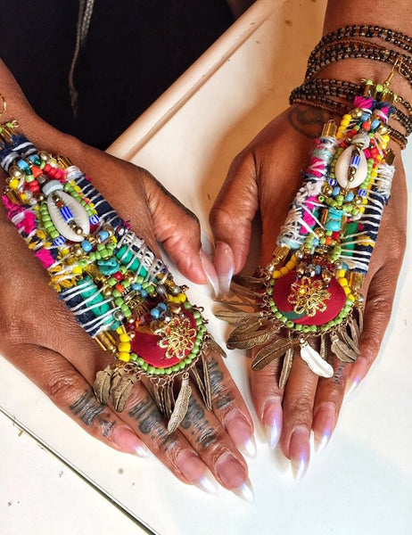 Adsila Embellished Charm Earrings